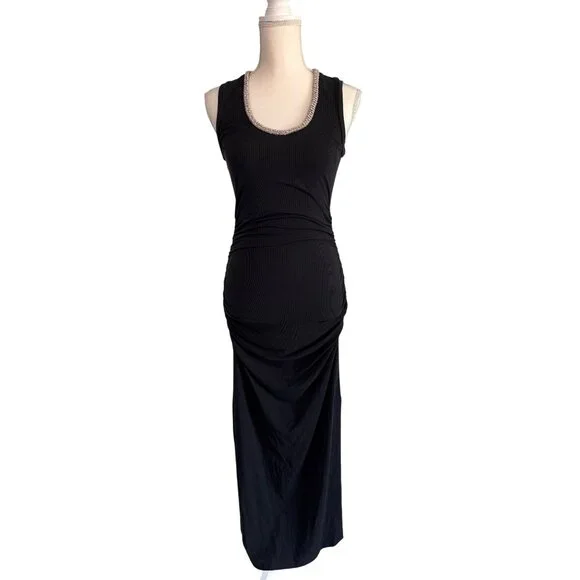 SIMKHAI Fiamma Tank Midi Dress in Black Small New Womens Long Maxi Gown
